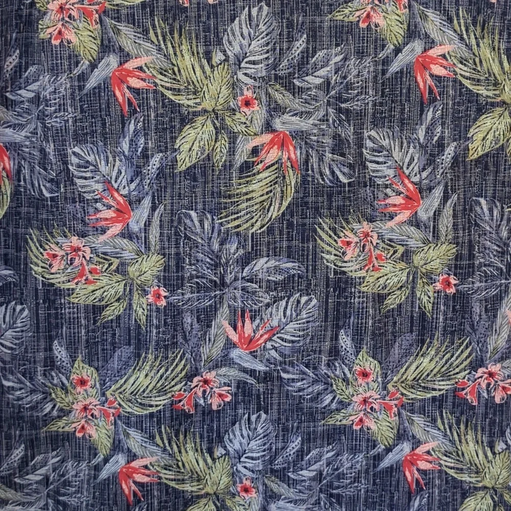 NWT IZOD SALTWATER Men's XL Blue Tropical Short Sleeve Shirt - Picture 10 of 11